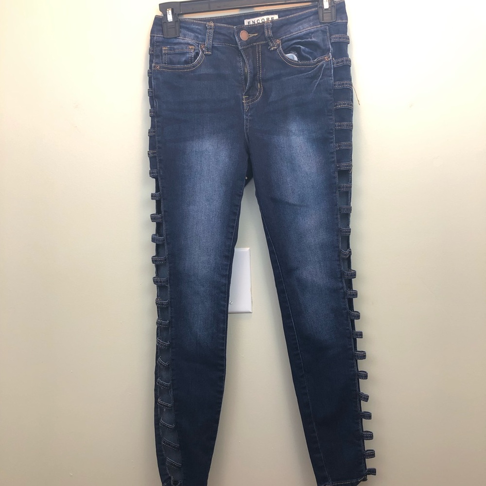 Encore jeans size 3 with cut outs